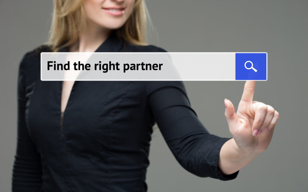 woman presses button - find the right partner.